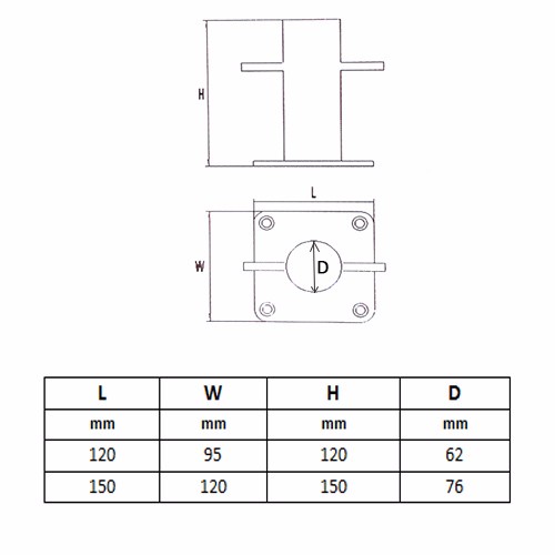 Single Cross marine bollard